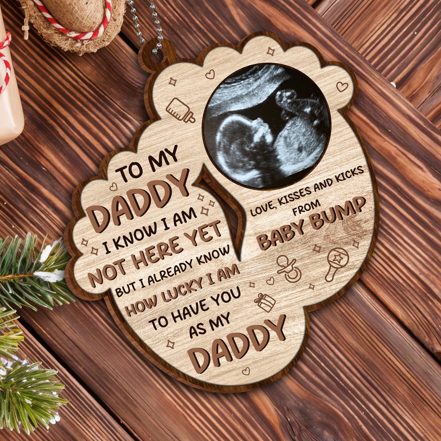 To My Daddy I Know I Am Not Here Yet, Ultrasound Image And Hearts