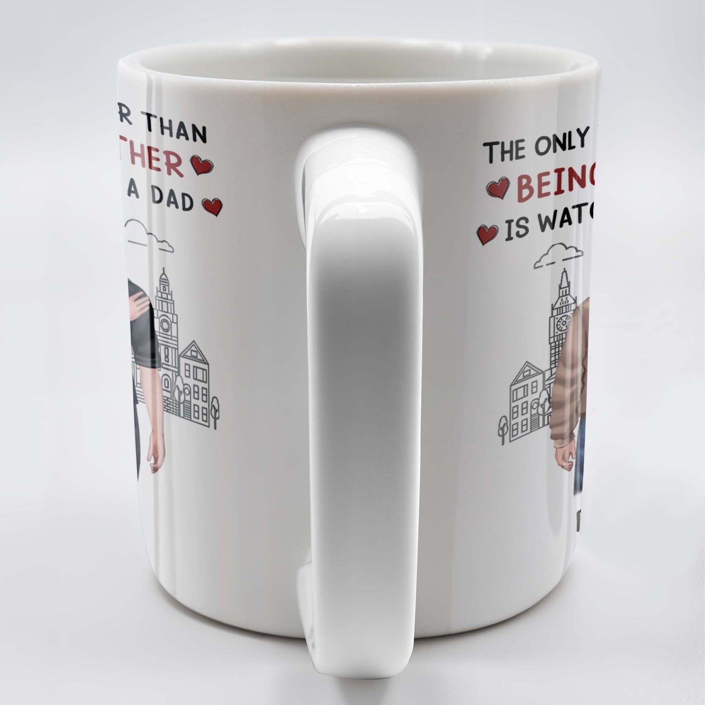 The Only Thing Better Than Being Your Father Is Watching You Be A Dad, Two Men and Cityscape