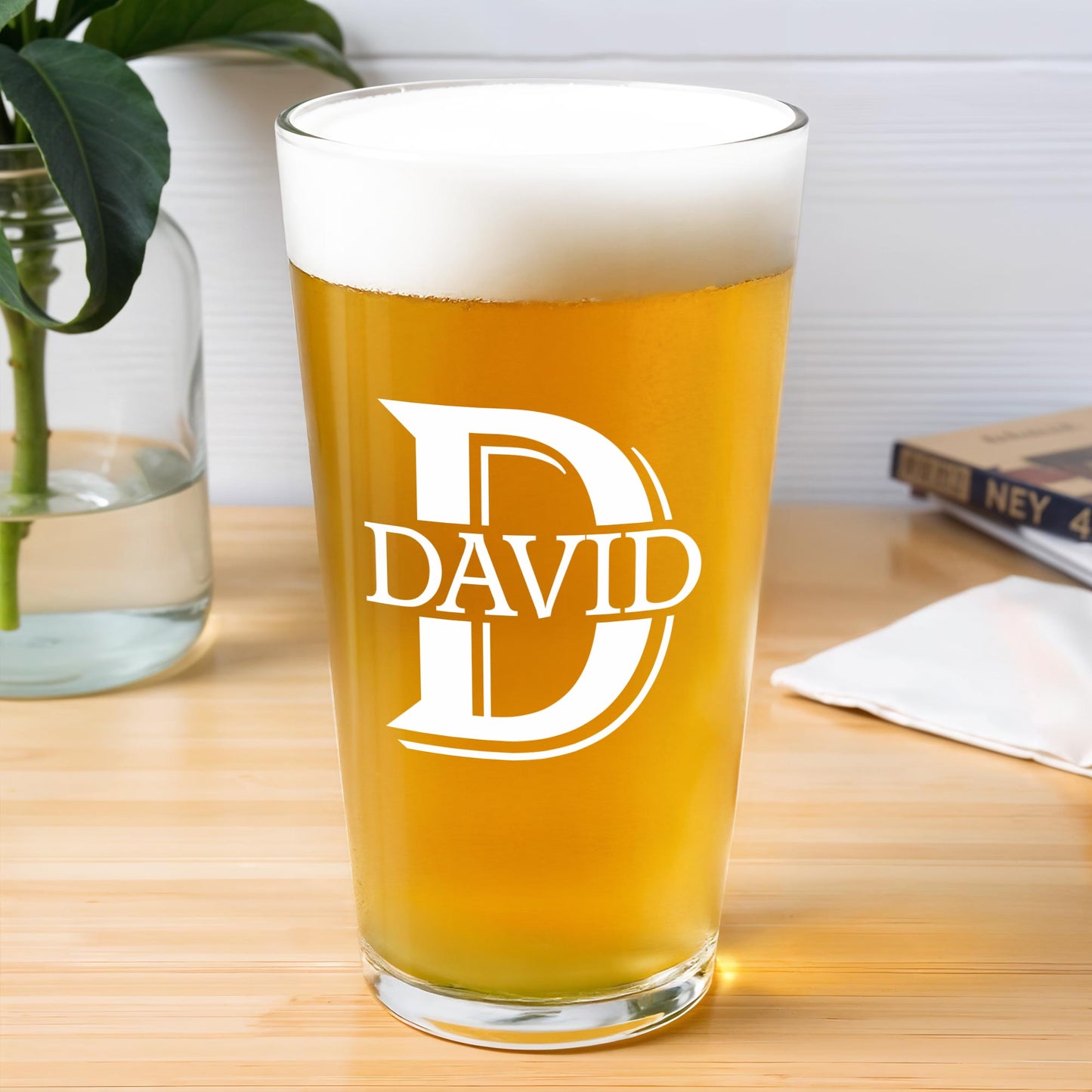 Customized Monogram Beer Glass