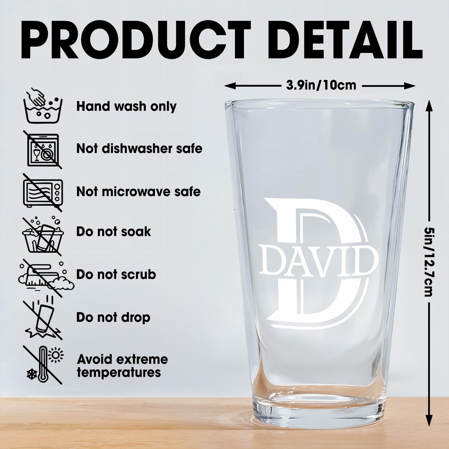 Customized Monogram Beer Glass