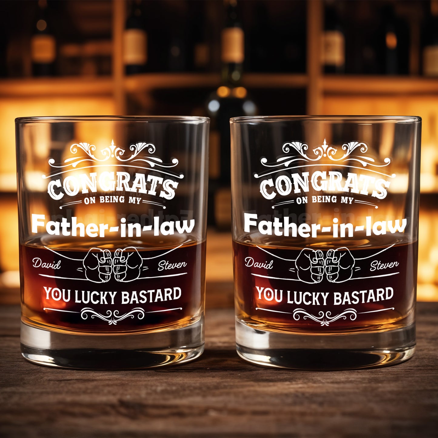 CONGRATS On Being My Father-in-law YOU LUCKY BASTARD, Congratulatory Banners and Clenched Fists