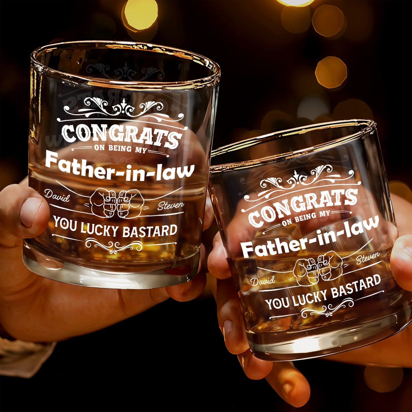 CONGRATS On Being My Father-in-law YOU LUCKY BASTARD, Congratulatory Banners and Clenched Fists