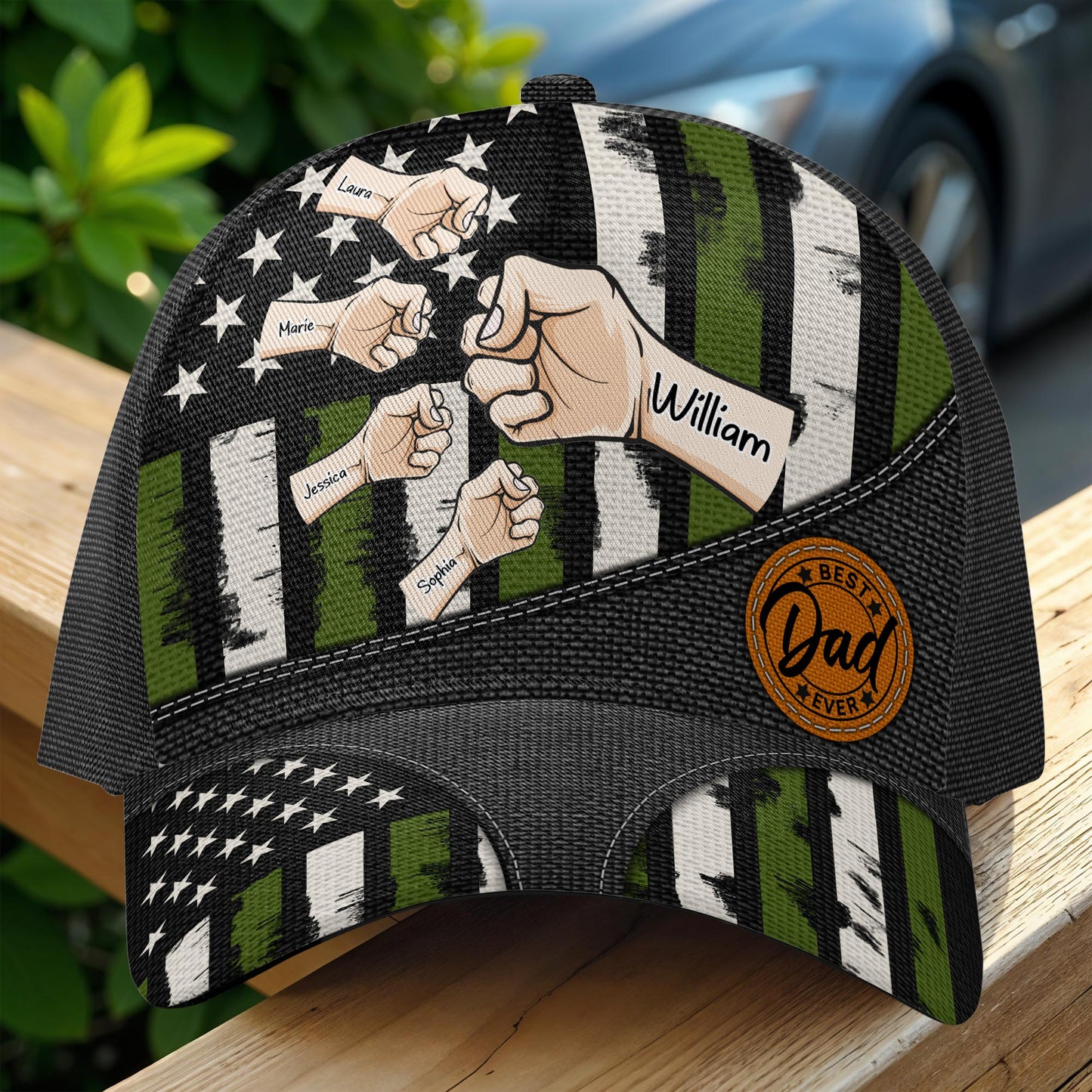 Best Dad Ever, Handshake and Flag Pattern