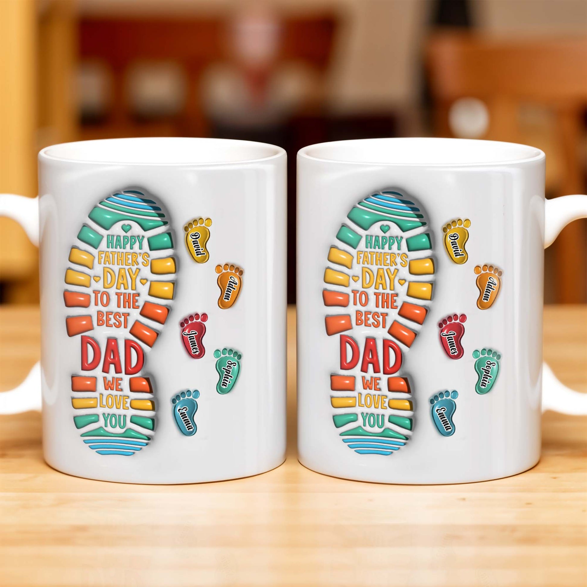 Happy Father's Day To The Best Dad We Love You, Footprints and Letters