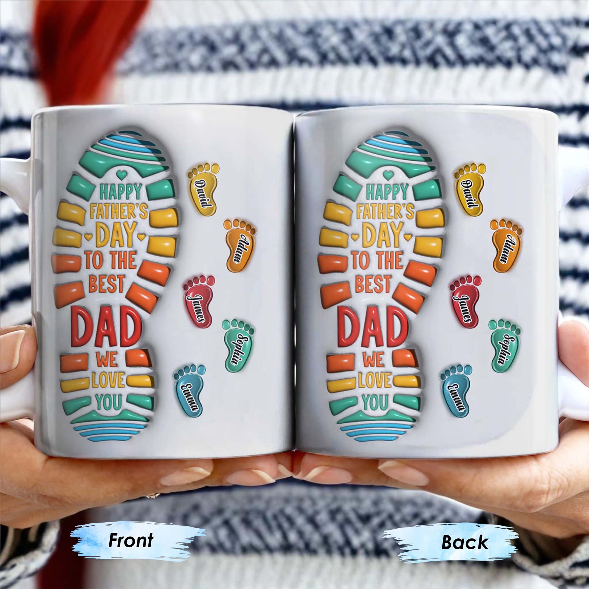 Happy Father's Day To The Best Dad We Love You, Footprints and Letters