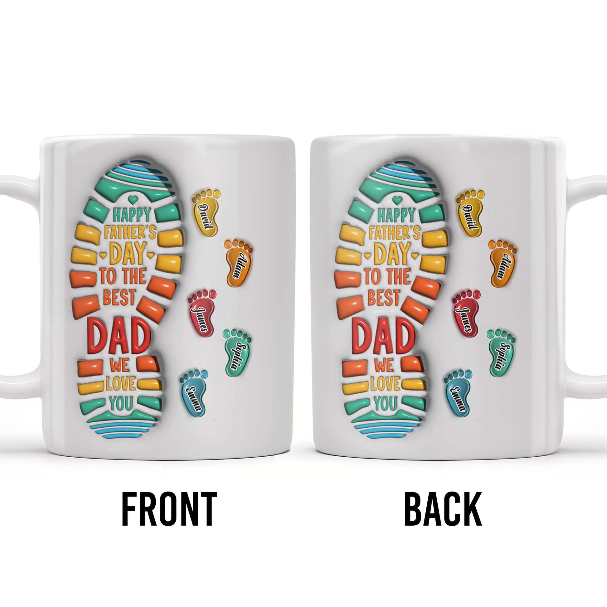 Happy Father's Day To The Best Dad We Love You, Footprints and Letters