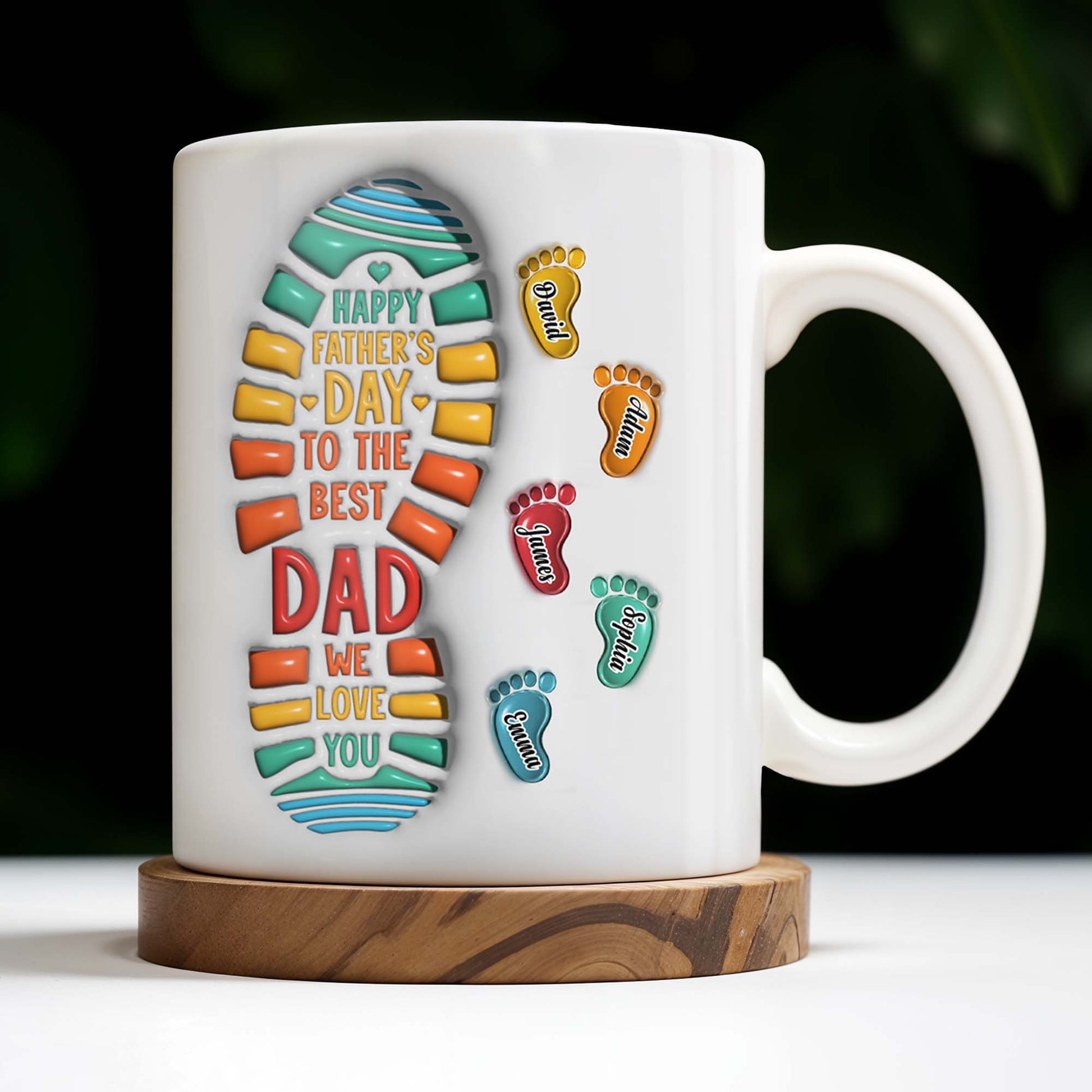 Happy Father's Day To The Best Dad We Love You, Footprints and Letters