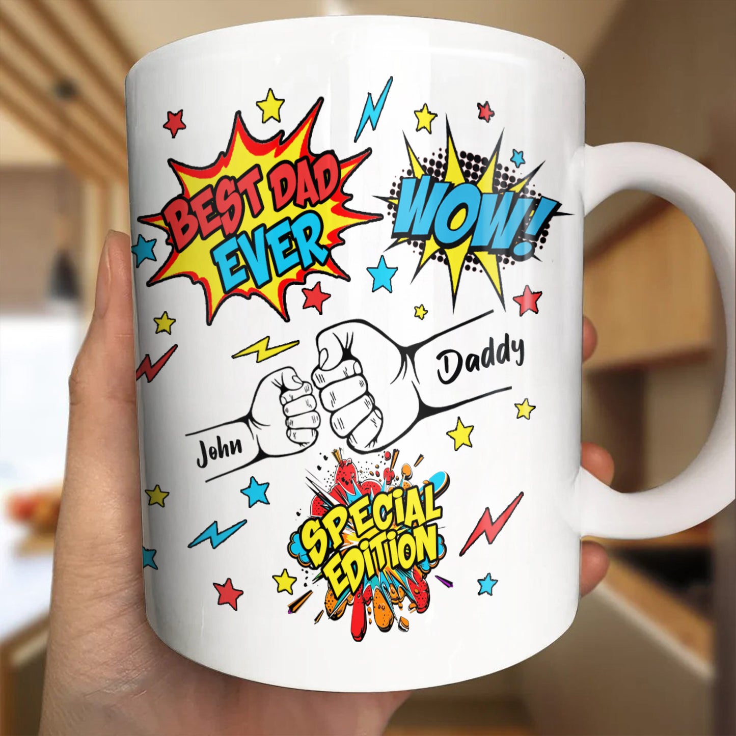 Best Dad Ever, Wow, Fist and Stars