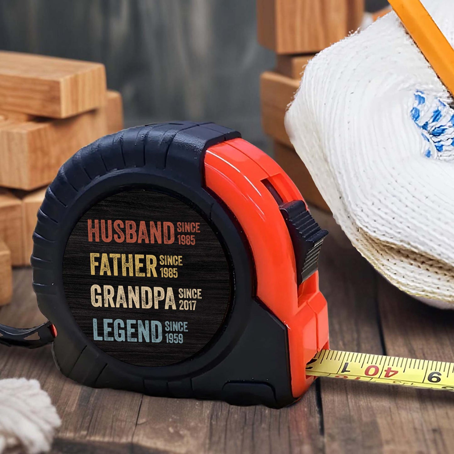 Husband Since 1985, Father Since 1985, Grandpa Since 2017, Legend Since 1959 Tape Measure