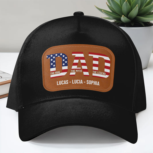 Papa l'homme, le mythe, la légende, drapeau américain - Casquette classique personnalisée - DAD042_CCAP