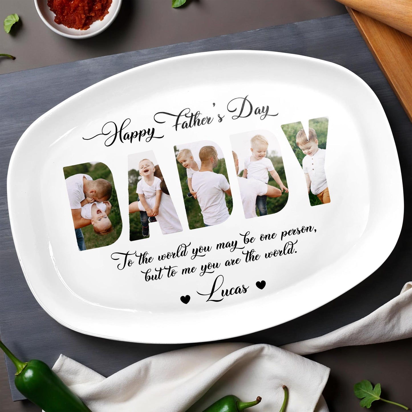 Happy Father's Day, To The World You May Be One Person, Family Photos and Heart