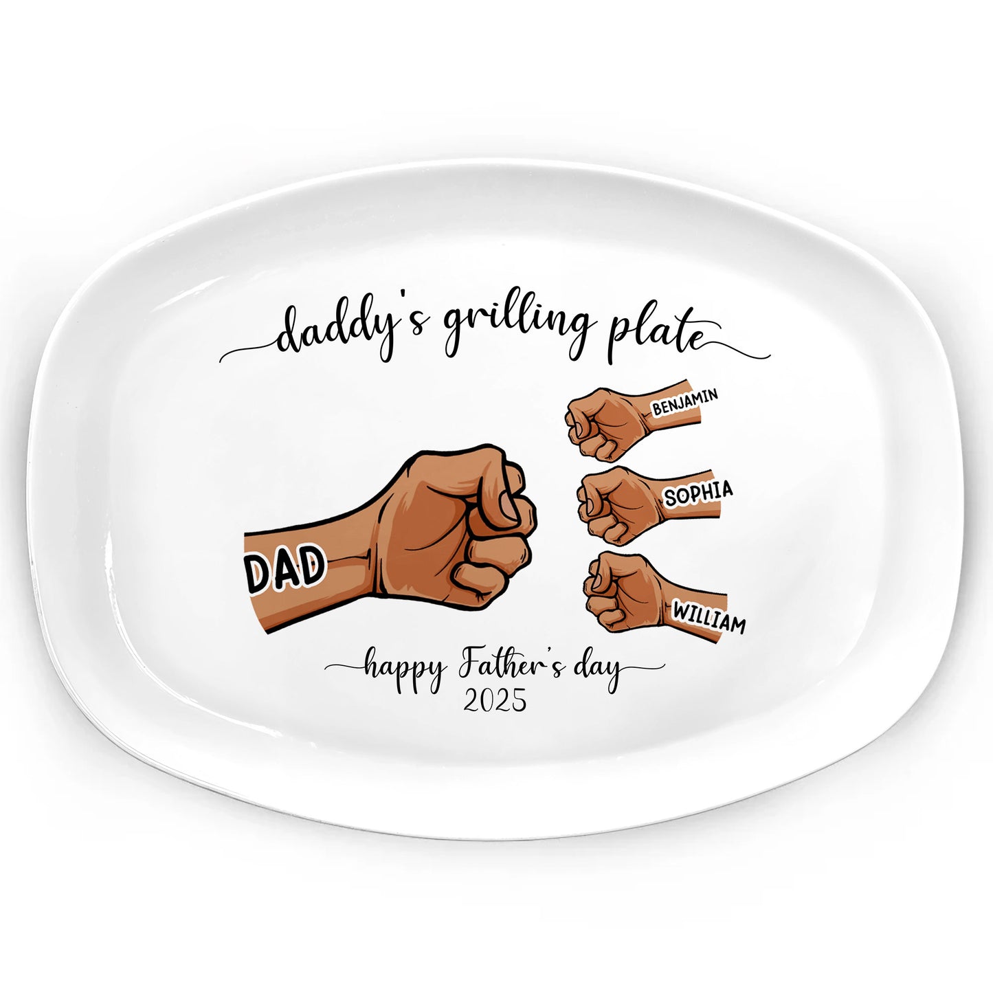 Daddy's Grilling Plate, Happy Father's Day 2025, Fist Bumps