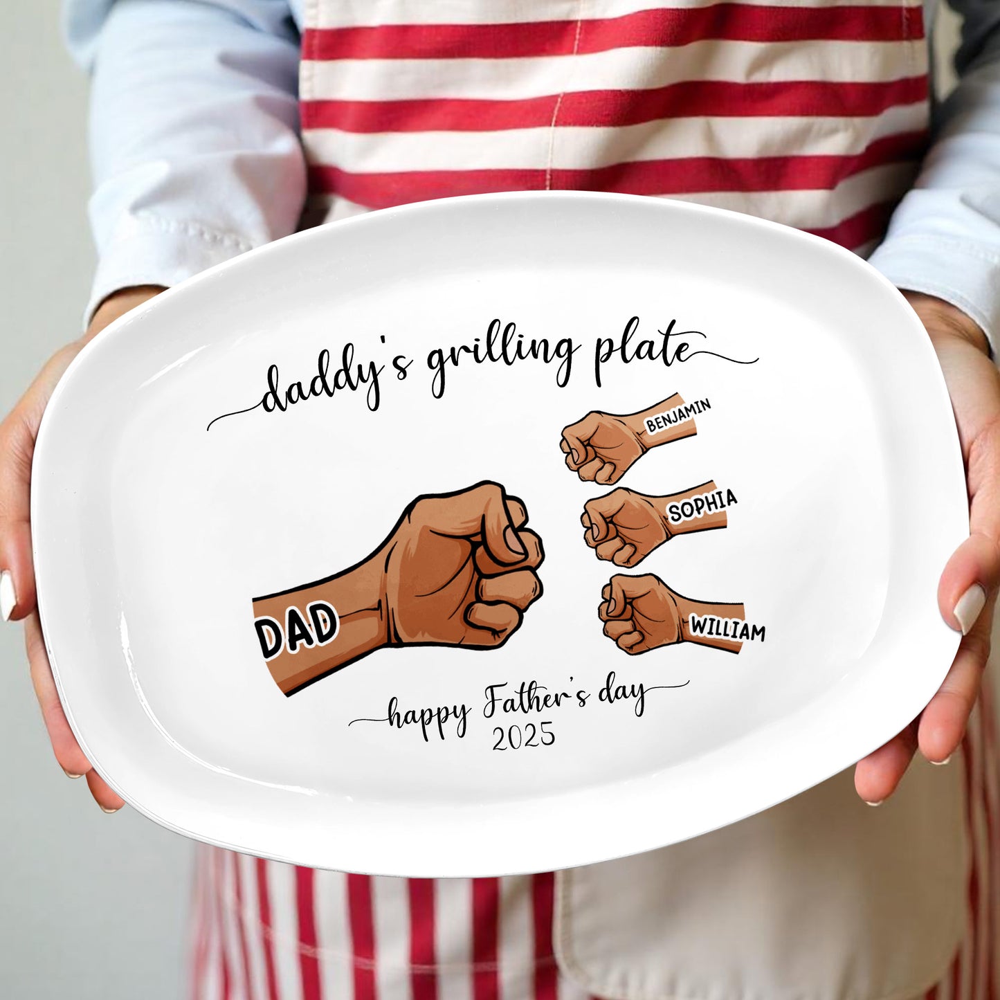 Daddy's Grilling Plate, Happy Father's Day 2025, Fist Bumps