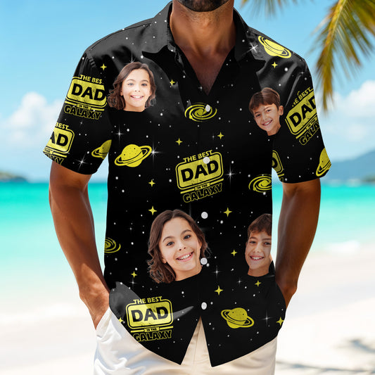 The Best Dad In The Galaxy Shirt With Planets And Stars