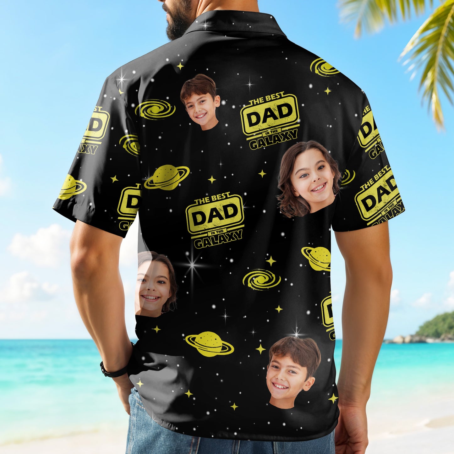 The Best Dad In The Galaxy Shirt With Planets And Stars