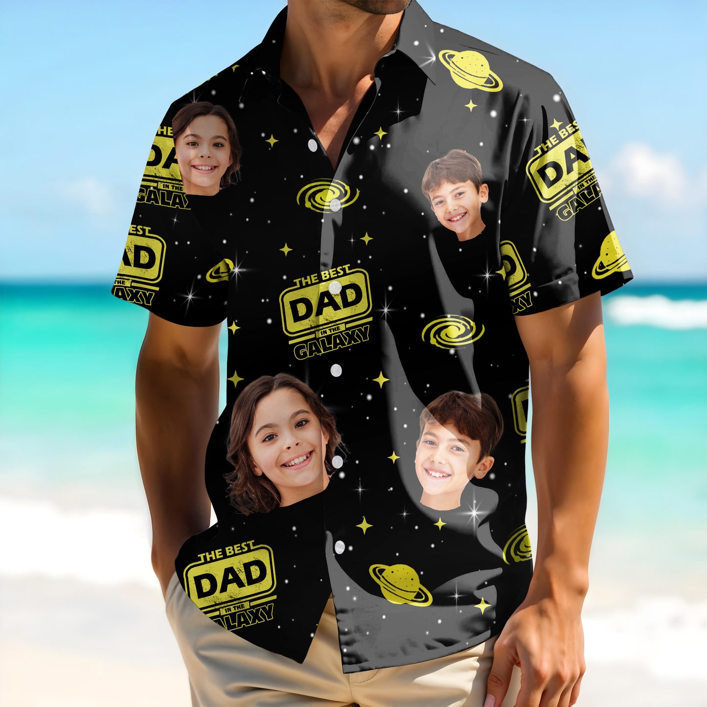 The Best Dad In The Galaxy Shirt With Planets And Stars