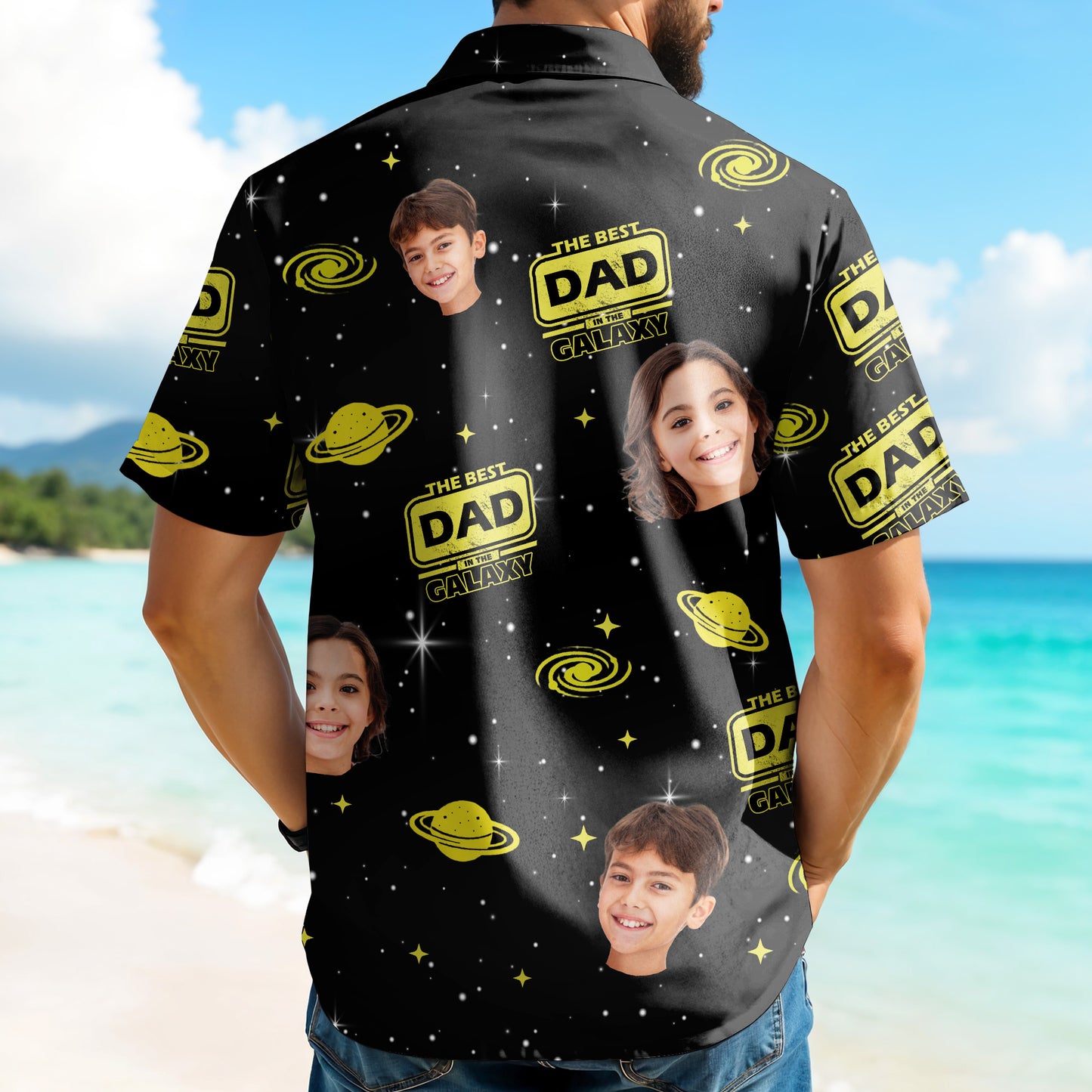 The Best Dad In The Galaxy Shirt With Planets And Stars