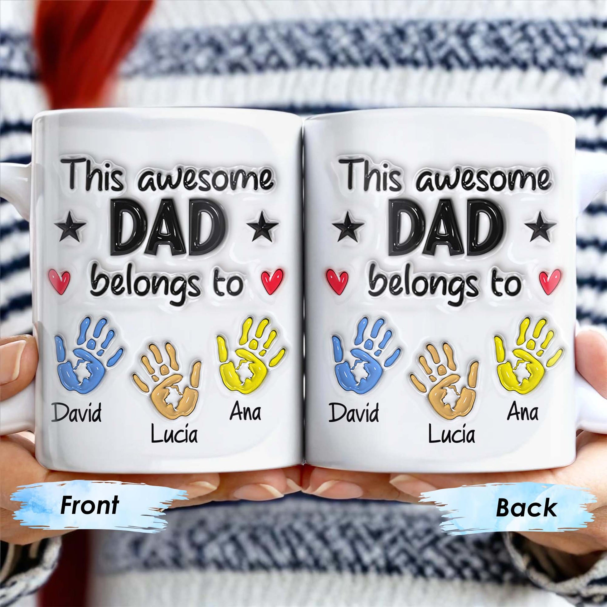 This Awesome Dad Belongs To, Hands, Heart and Star