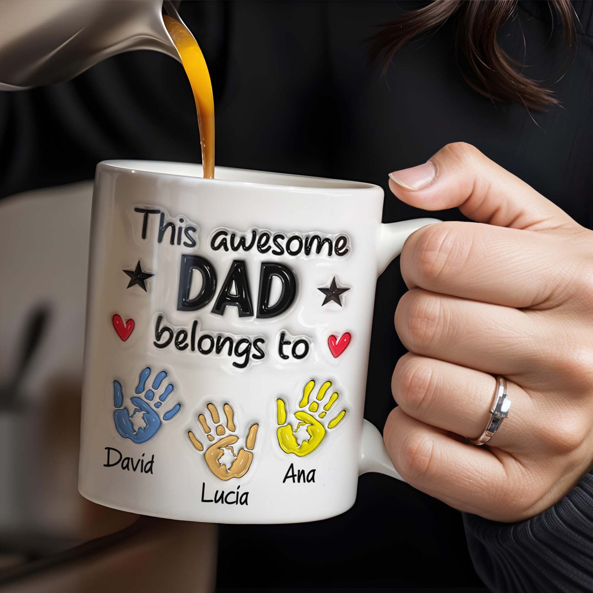 This Awesome Dad Belongs To, Hands, Heart and Star
