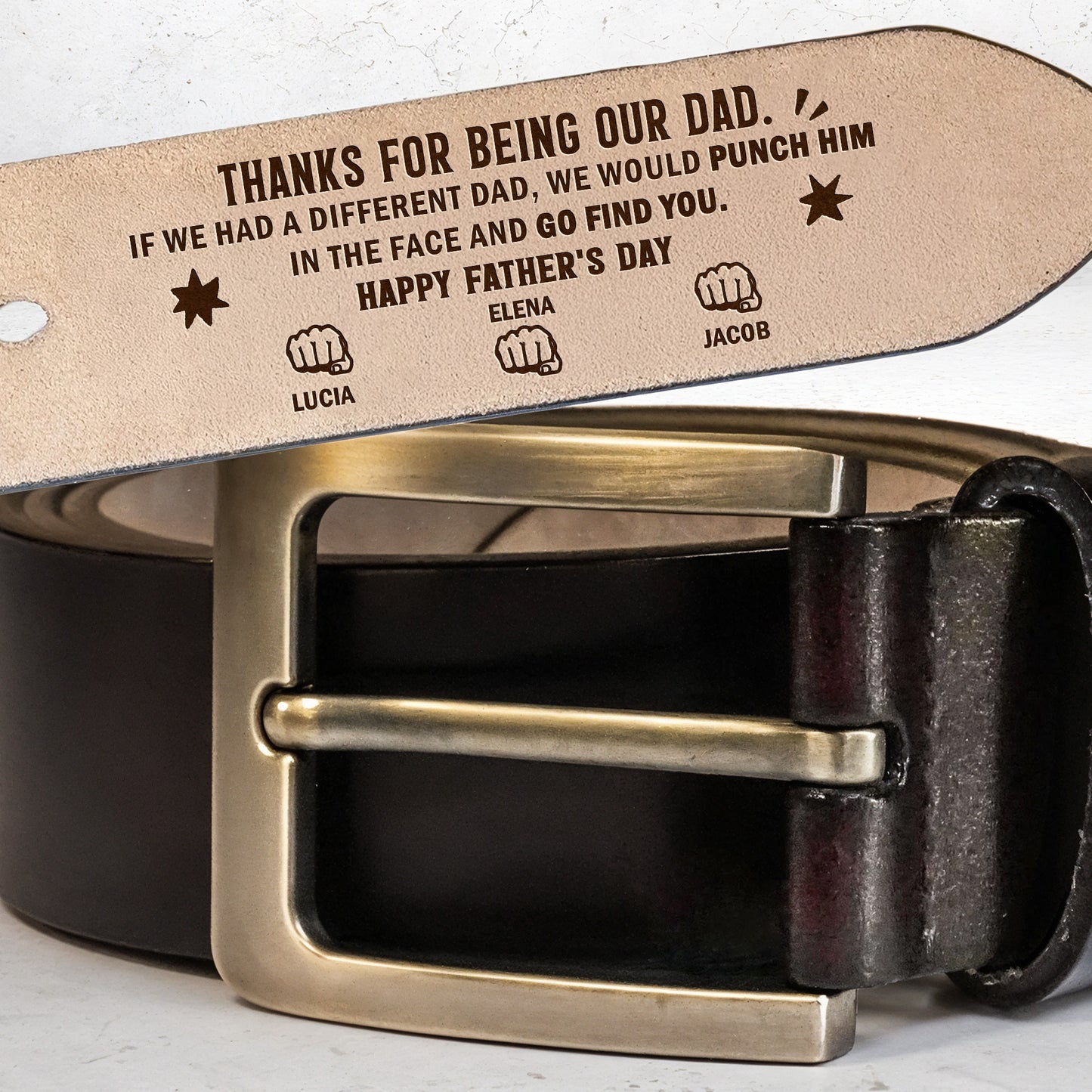 Thanks For Being Our Dad, We Would Punch Him And Find You, Fists And Star