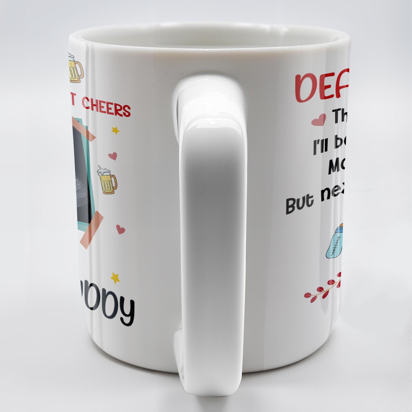 Dear Daddy, This Father's Day I'll Be Snuggled Up, Ultrasound Image, Beer, Heart