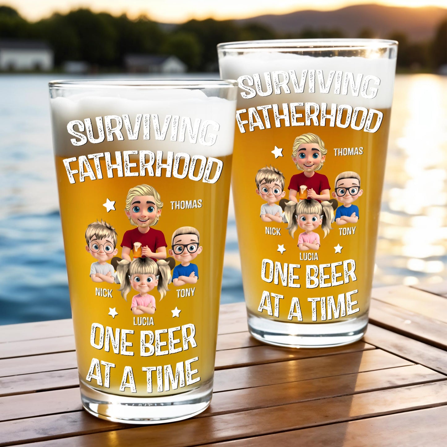 Surviving Fatherhood One Beer At A Time, Cartoon Family
