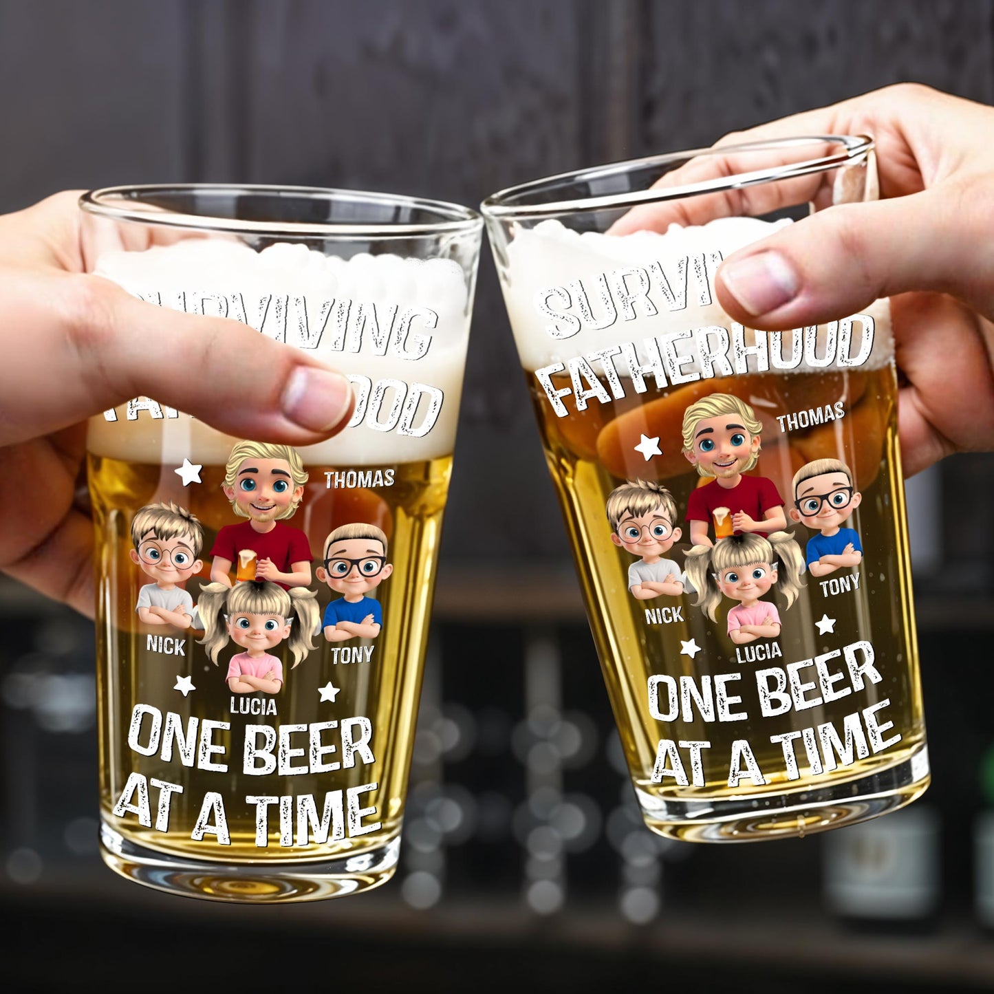 Surviving Fatherhood One Beer At A Time, Cartoon Family
