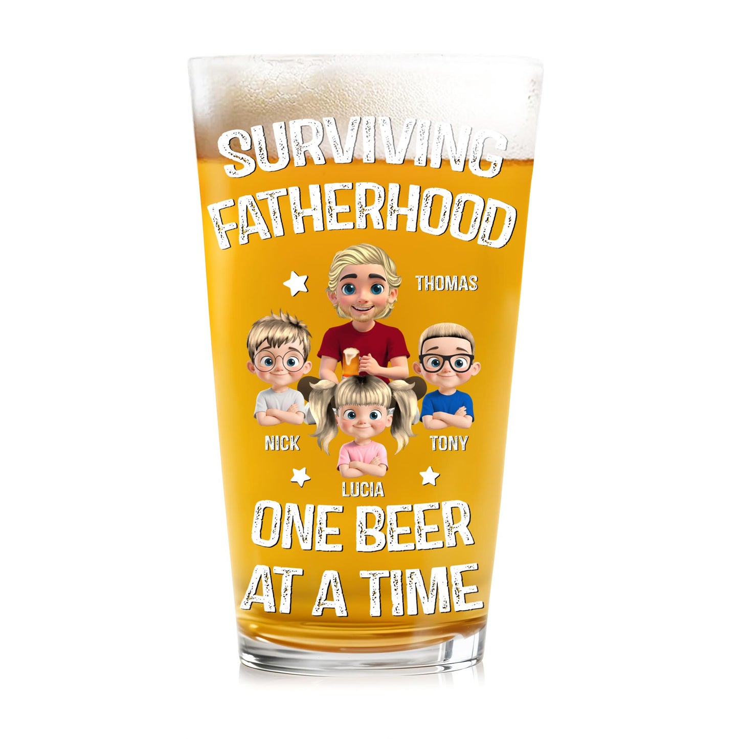 Surviving Fatherhood One Beer At A Time, Cartoon Family