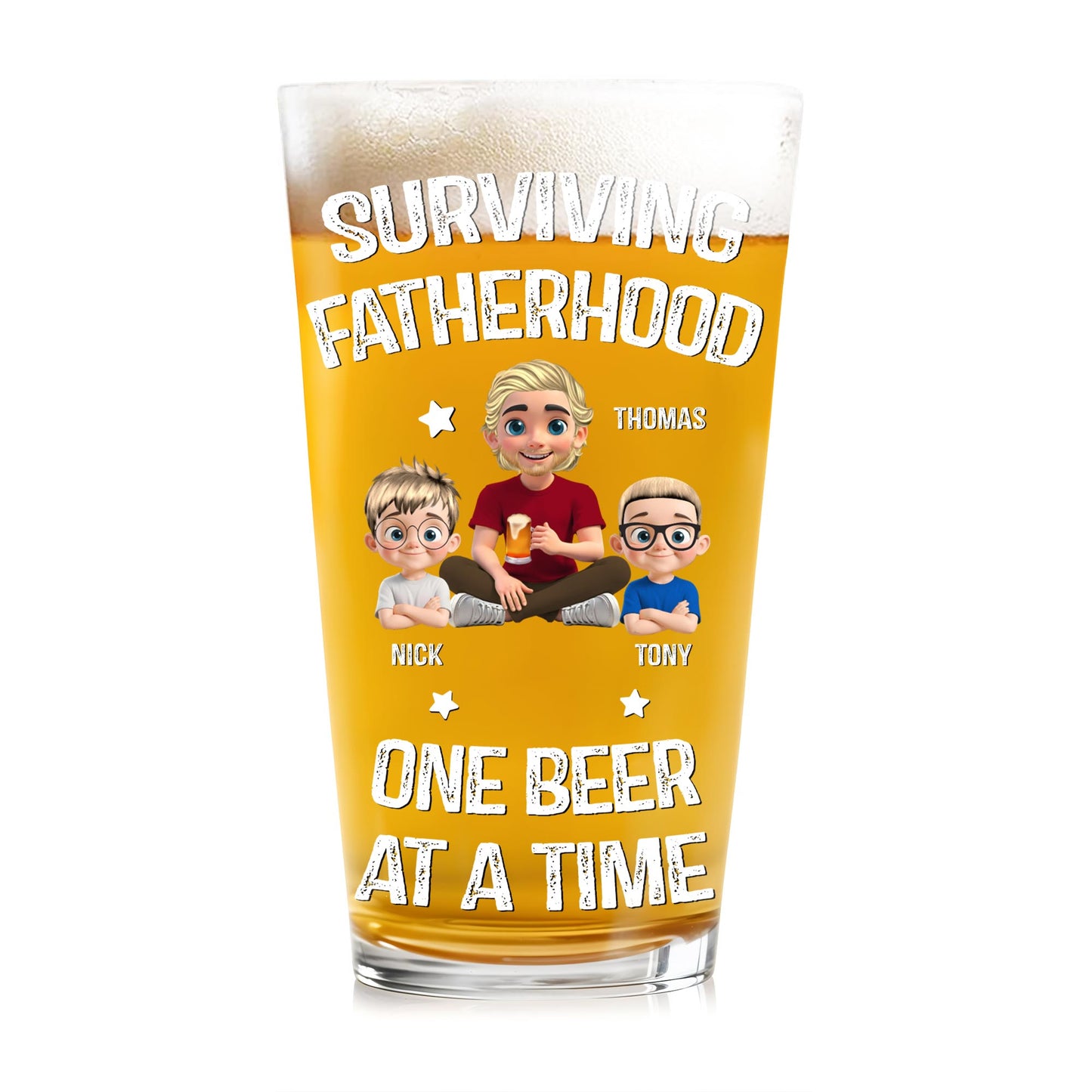 Surviving Fatherhood One Beer At A Time, Cartoon Family