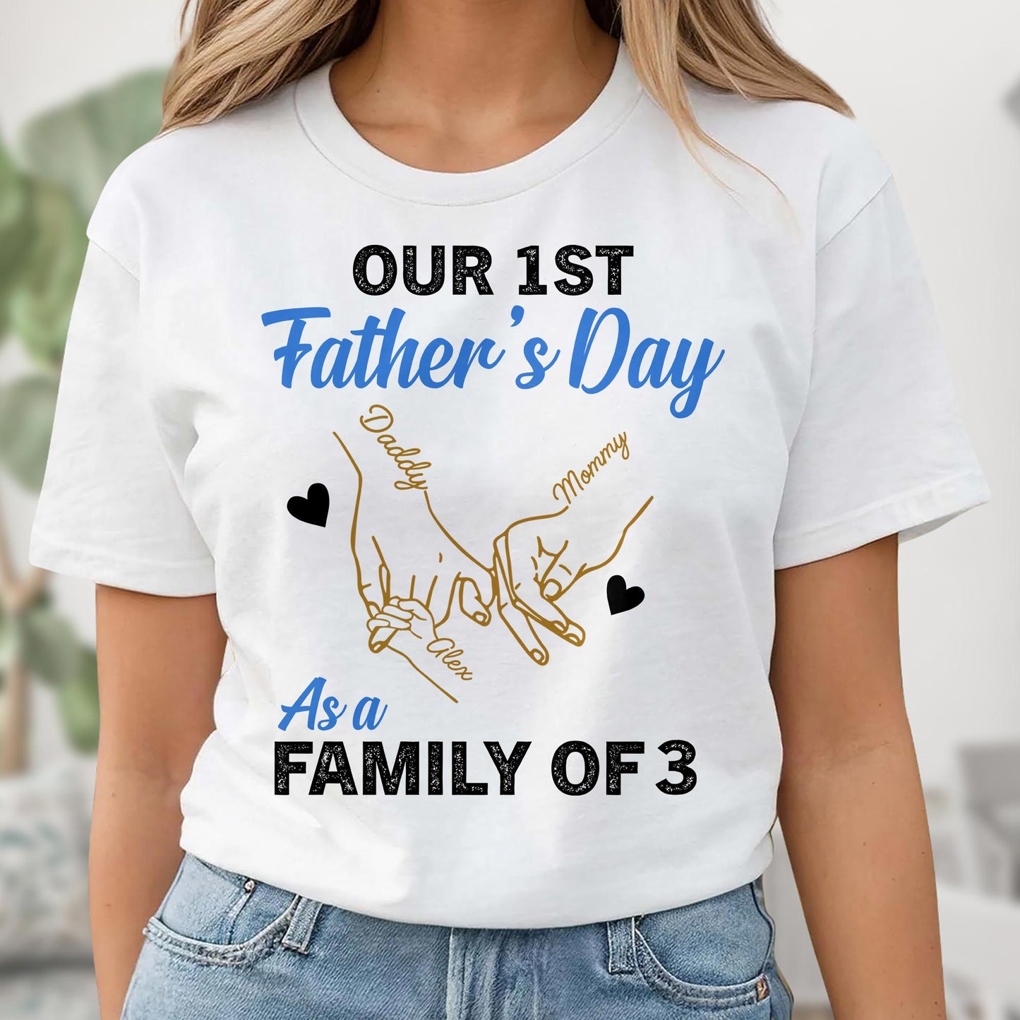 Our 1st Father's Day As A Family Of 3, Hand Prints And Heart