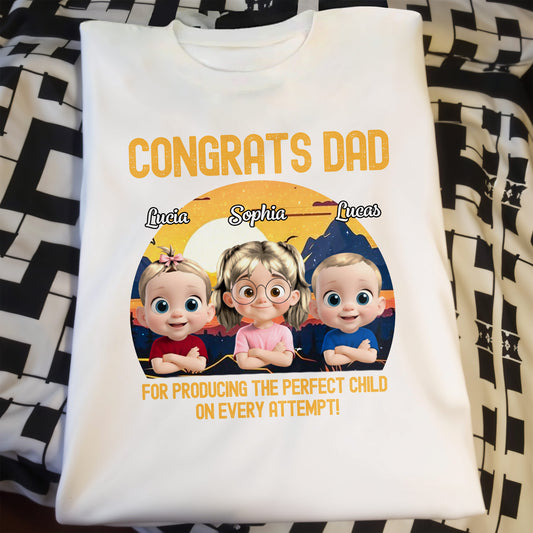 Congrats Dad For Producing The Perfect Child On Every Attempt, Sunset And Mountains