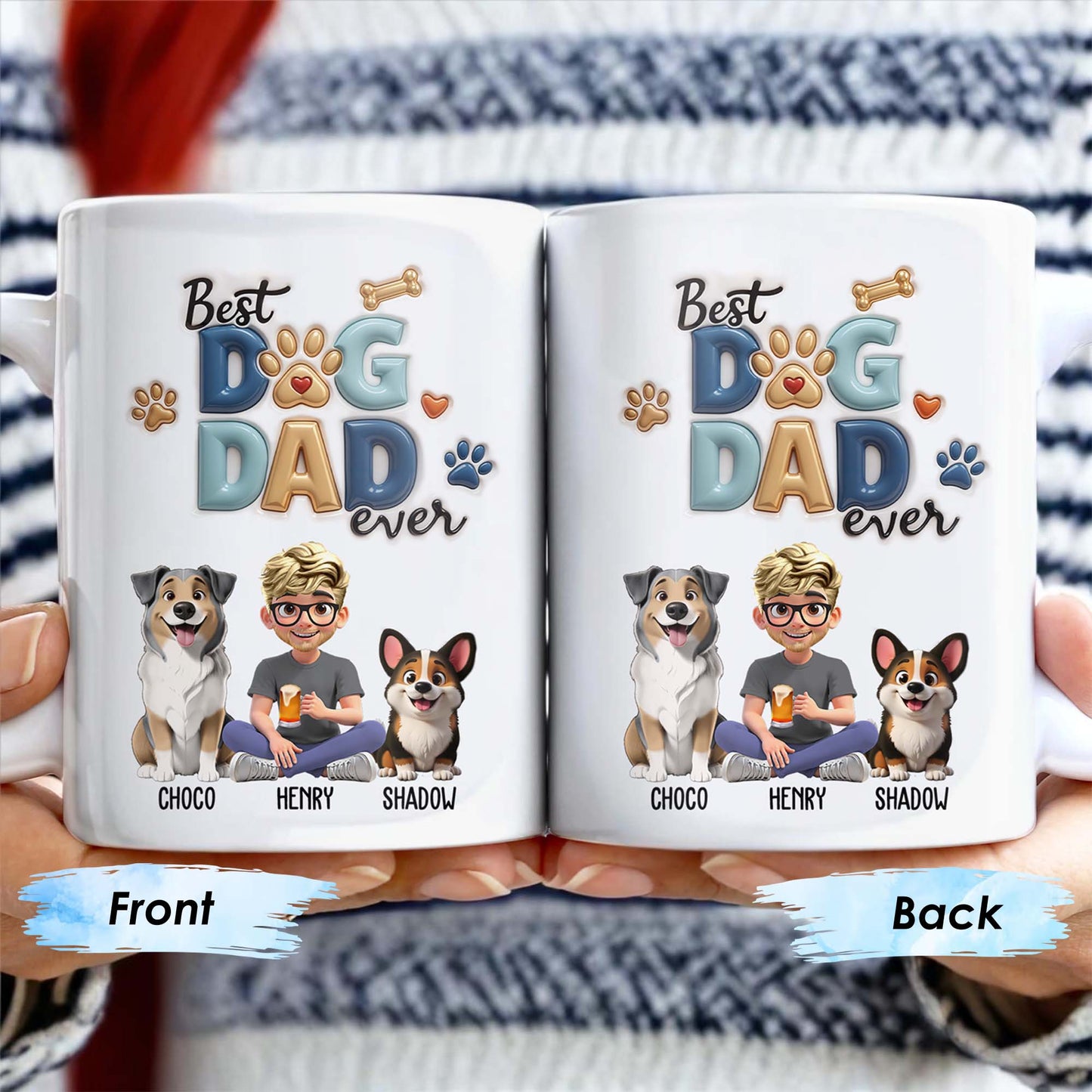 Best Dog Dad Ever, Dogs, Paws, And Beer Mug