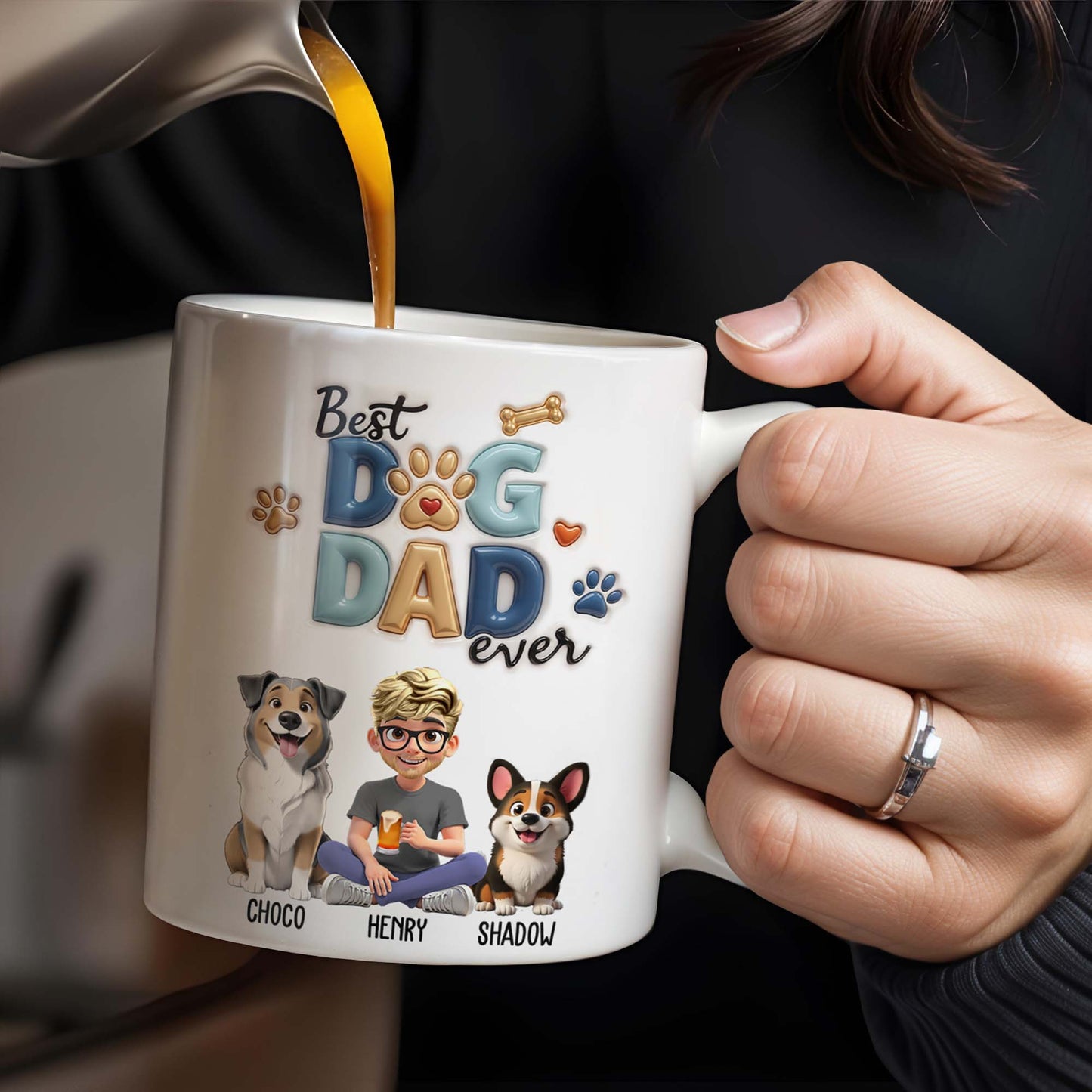 Best Dog Dad Ever, Dogs, Paws, And Beer Mug