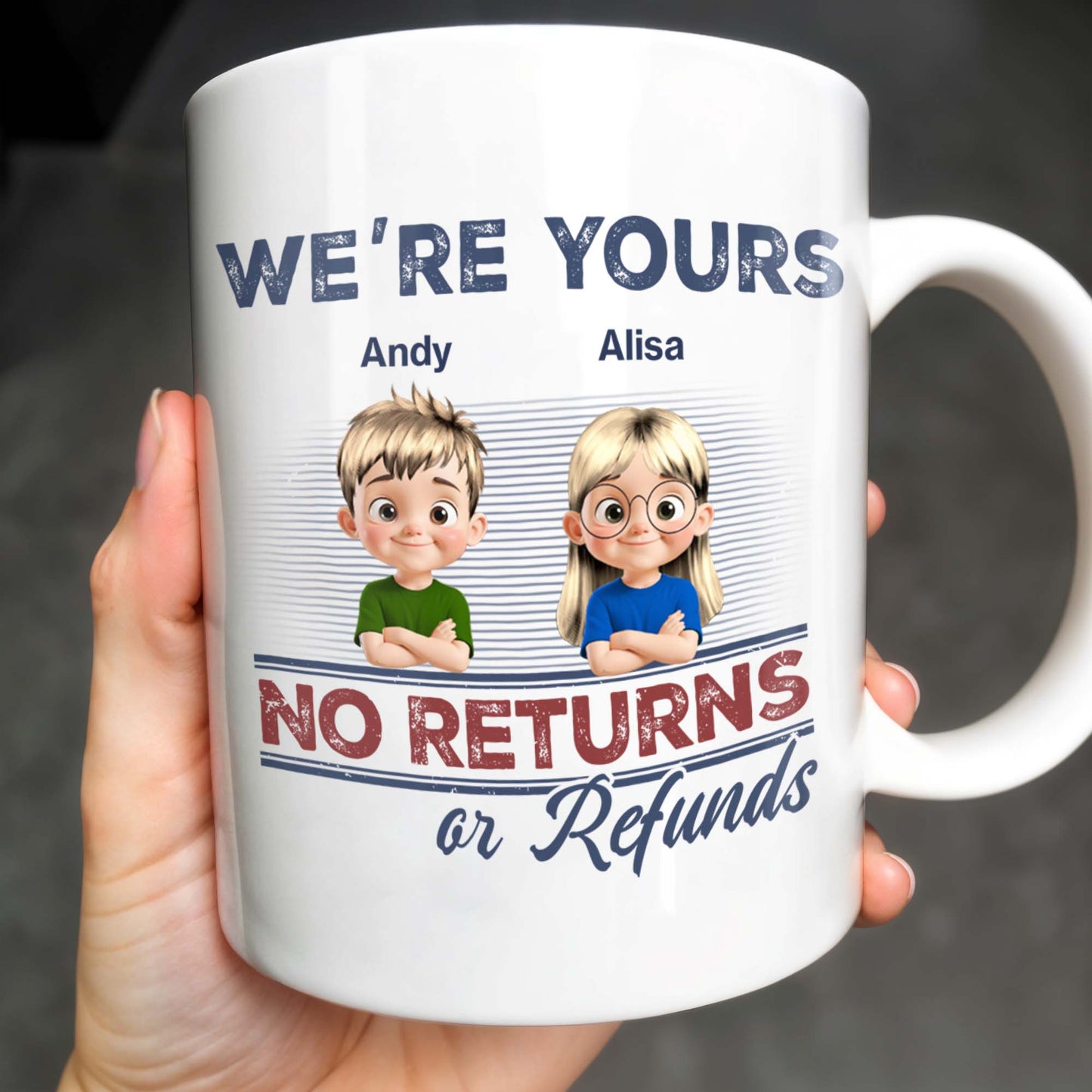 Nous ne pouvons pas vous rembourser ni vous renvoyer votre commande. Tasse à café personnalisée avec dessin animé pour enfants - DAD058_MG
