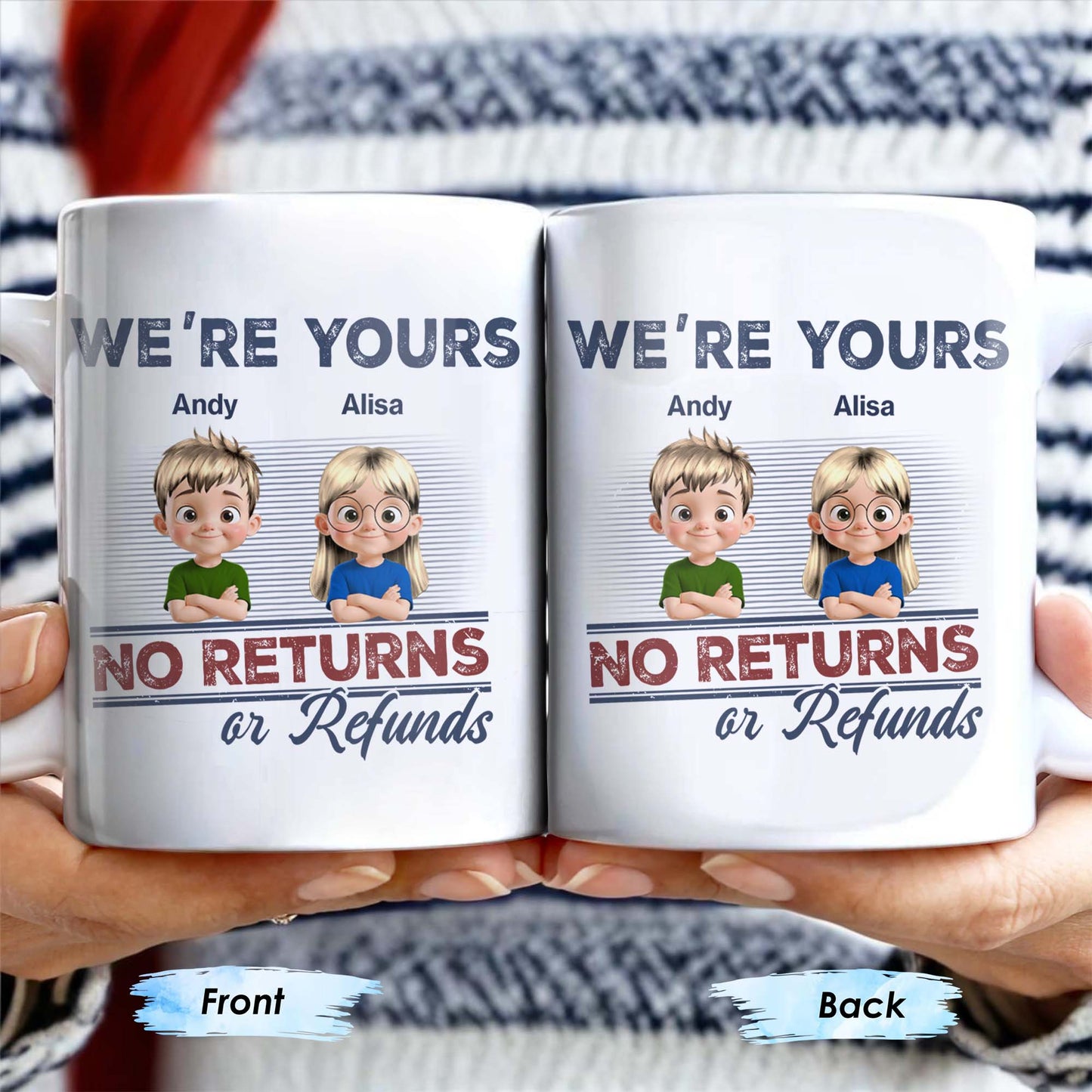 Nous ne pouvons pas vous rembourser ni vous renvoyer votre commande. Tasse à café personnalisée avec dessin animé pour enfants - DAD058_MG