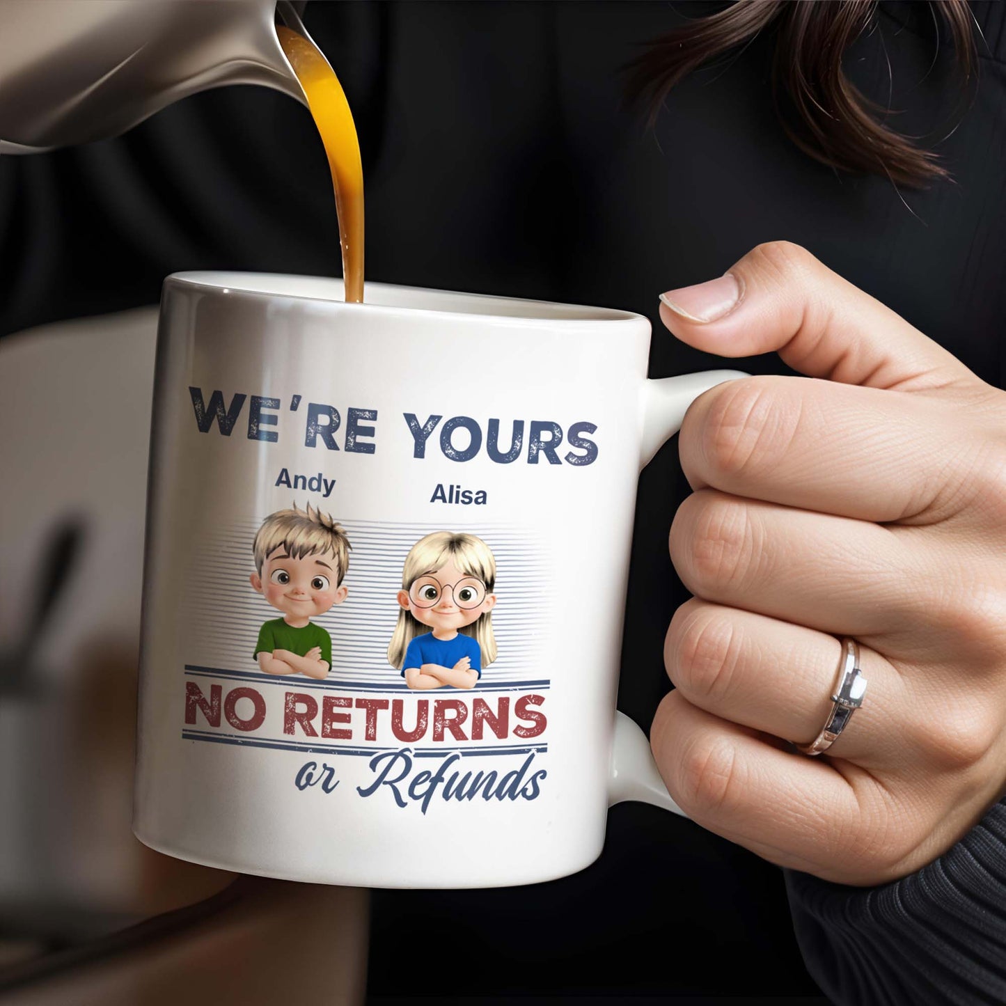 Nous ne pouvons pas vous rembourser ni vous renvoyer votre commande. Tasse à café personnalisée avec dessin animé pour enfants - DAD058_MG