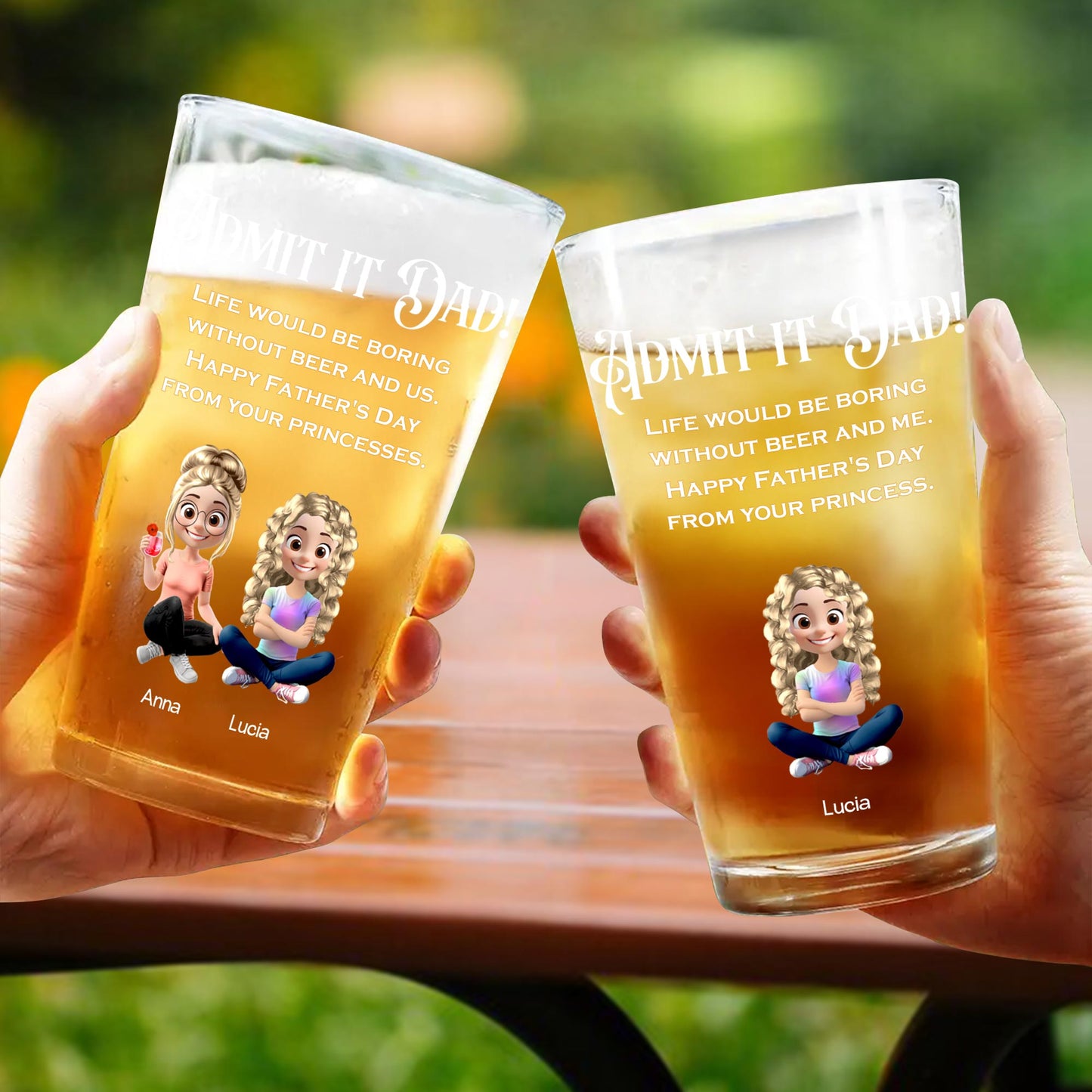 Admit It Dad! Life Would Be Boring Without Beer And Us, Cartoon Daughters