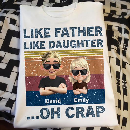 Like Father Like Daughter, Sunglasses And Cartoon Figures