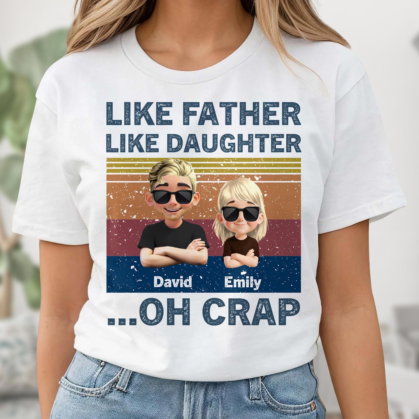 Like Father Like Daughter, Sunglasses And Cartoon Figures