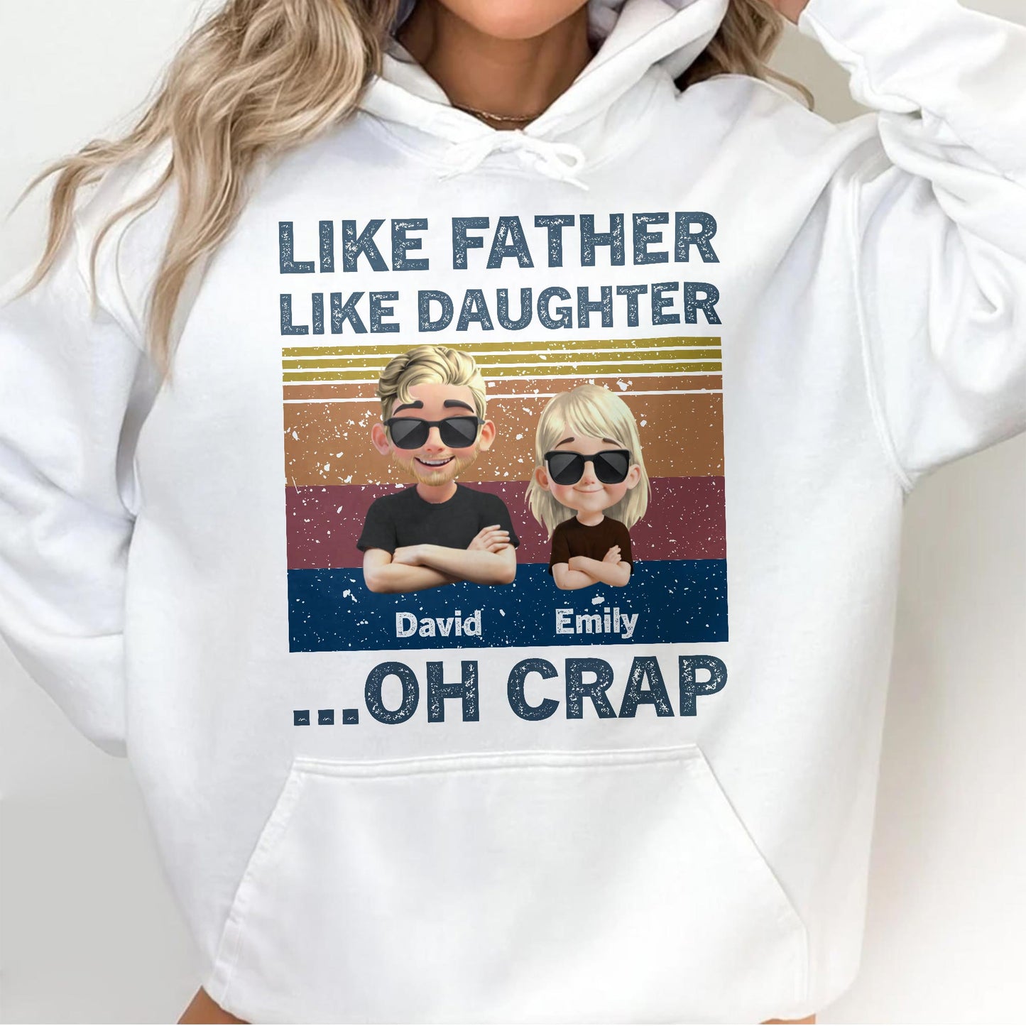 Like Father Like Daughter, Sunglasses And Cartoon Figures