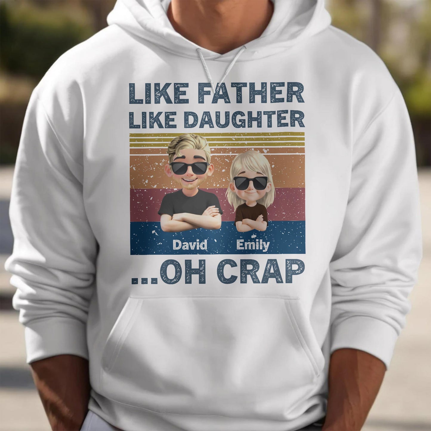 Like Father Like Daughter, Sunglasses And Cartoon Figures