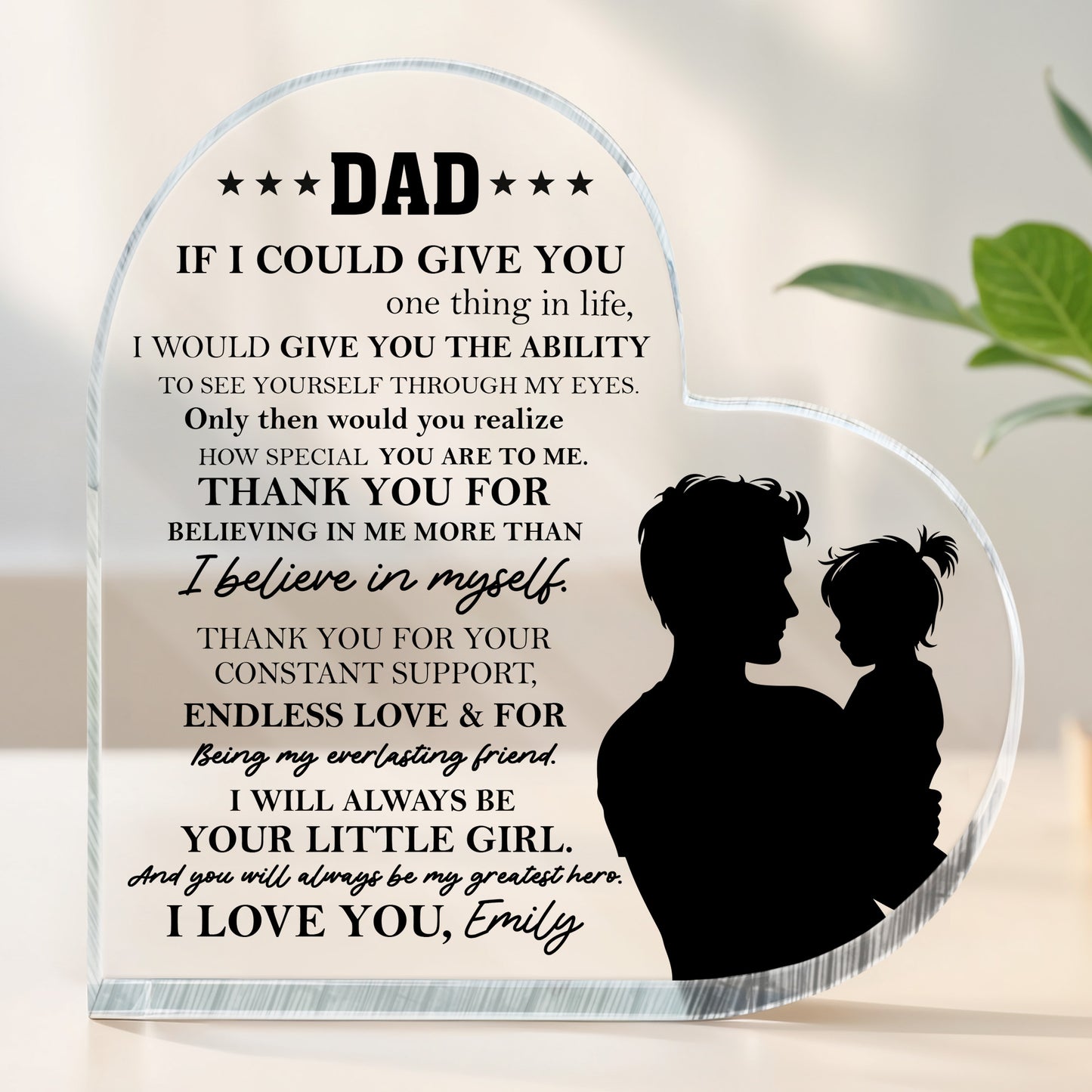 Dad, If I Could Give You One Thing In Life, Father and Daughter Silhouette
