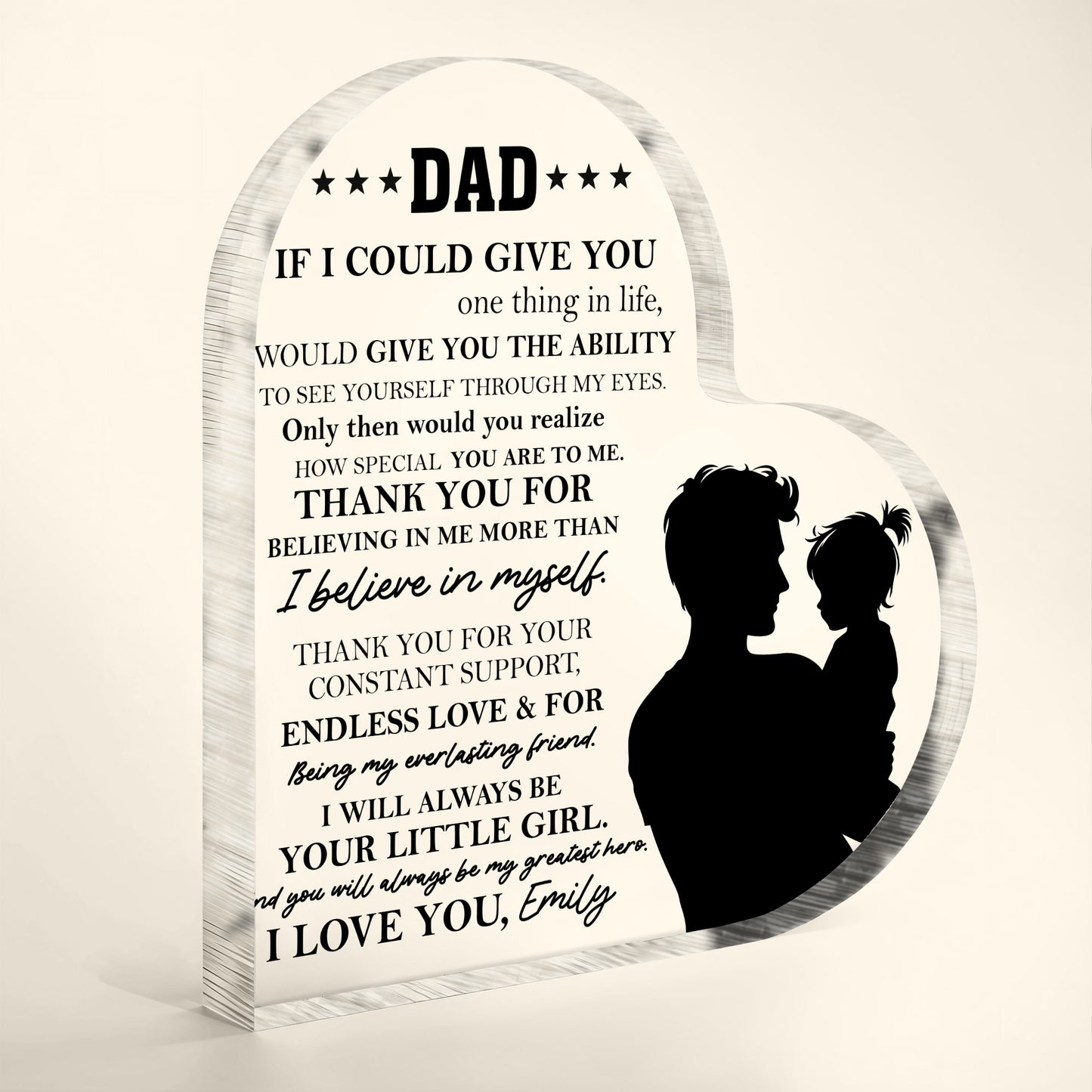 Dad, If I Could Give You One Thing In Life, Father and Daughter Silhouette