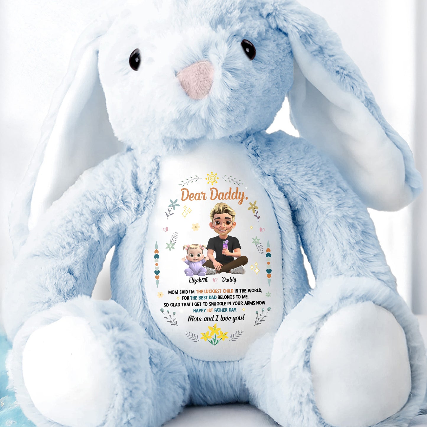 Dear Daddy, Mom Said The Best Daddies Belong To The World, Cartoon Characters And Heart