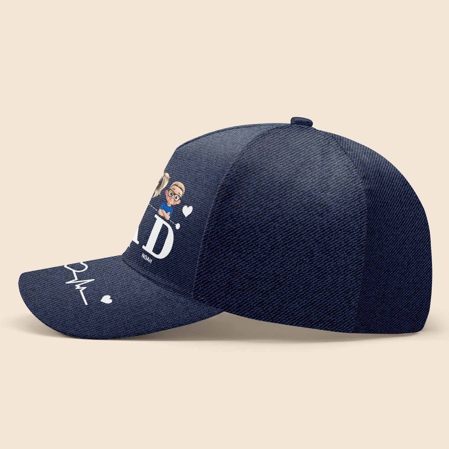 Dad, Cartoon Children and Hearts - Personalized Classic Cap - DAD062_CCAP