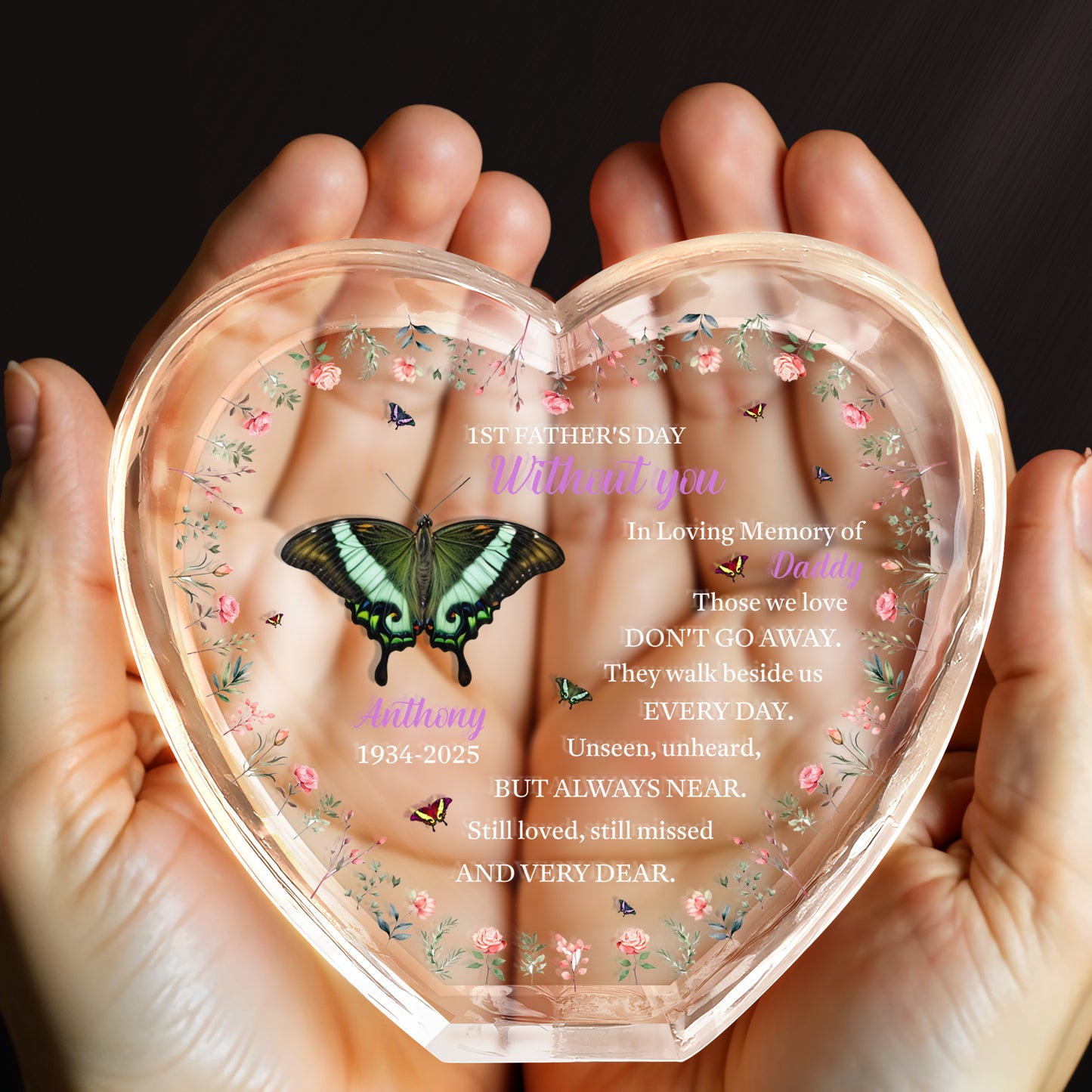 In Loving Memory of Daddy, Butterfly and Flowers