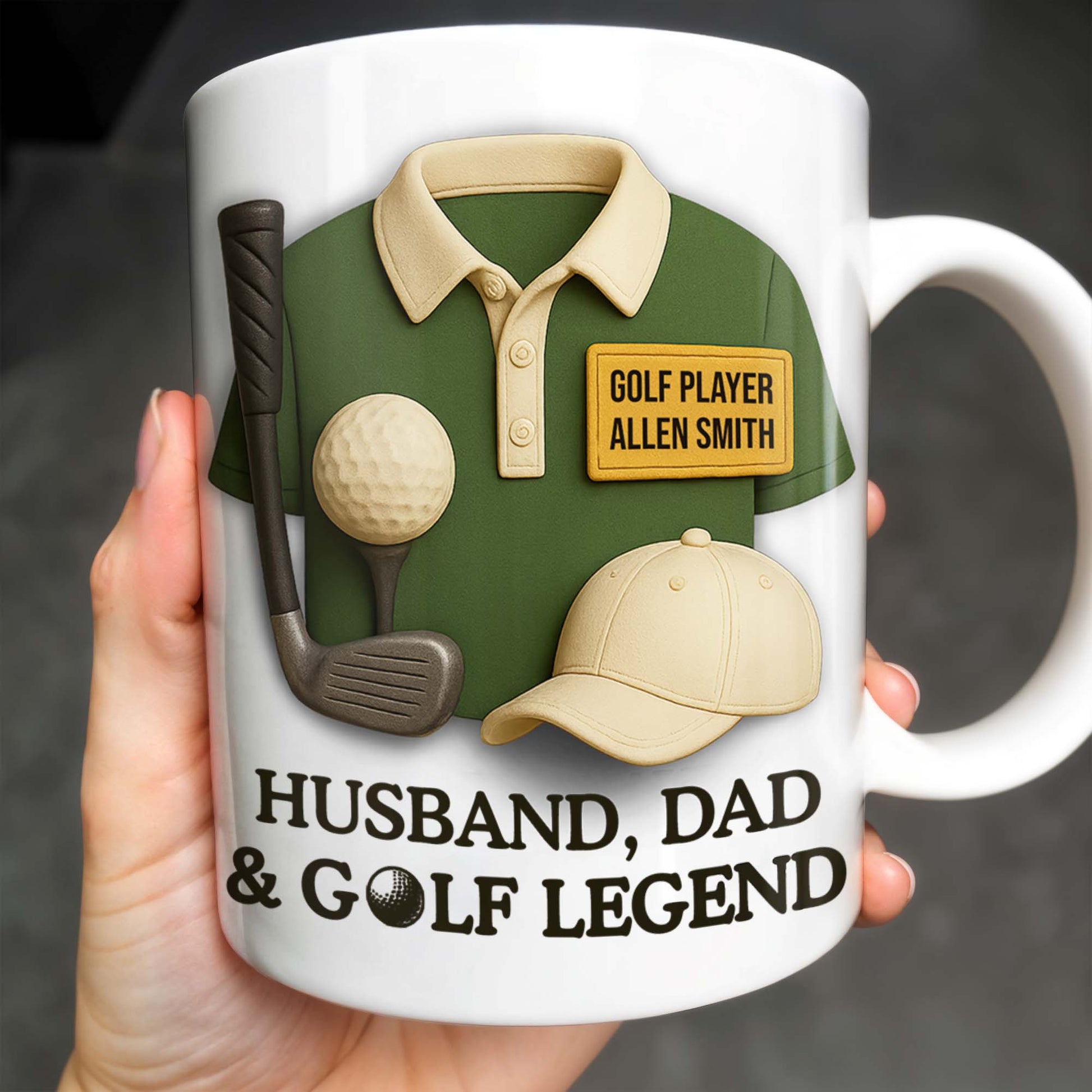 Husband, Dad & Golf Legend, Golf Club and Ball