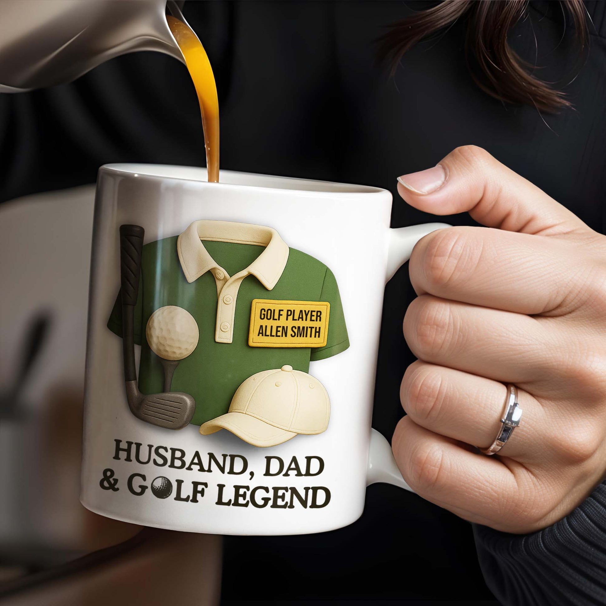 Husband, Dad & Golf Legend, Golf Club and Ball