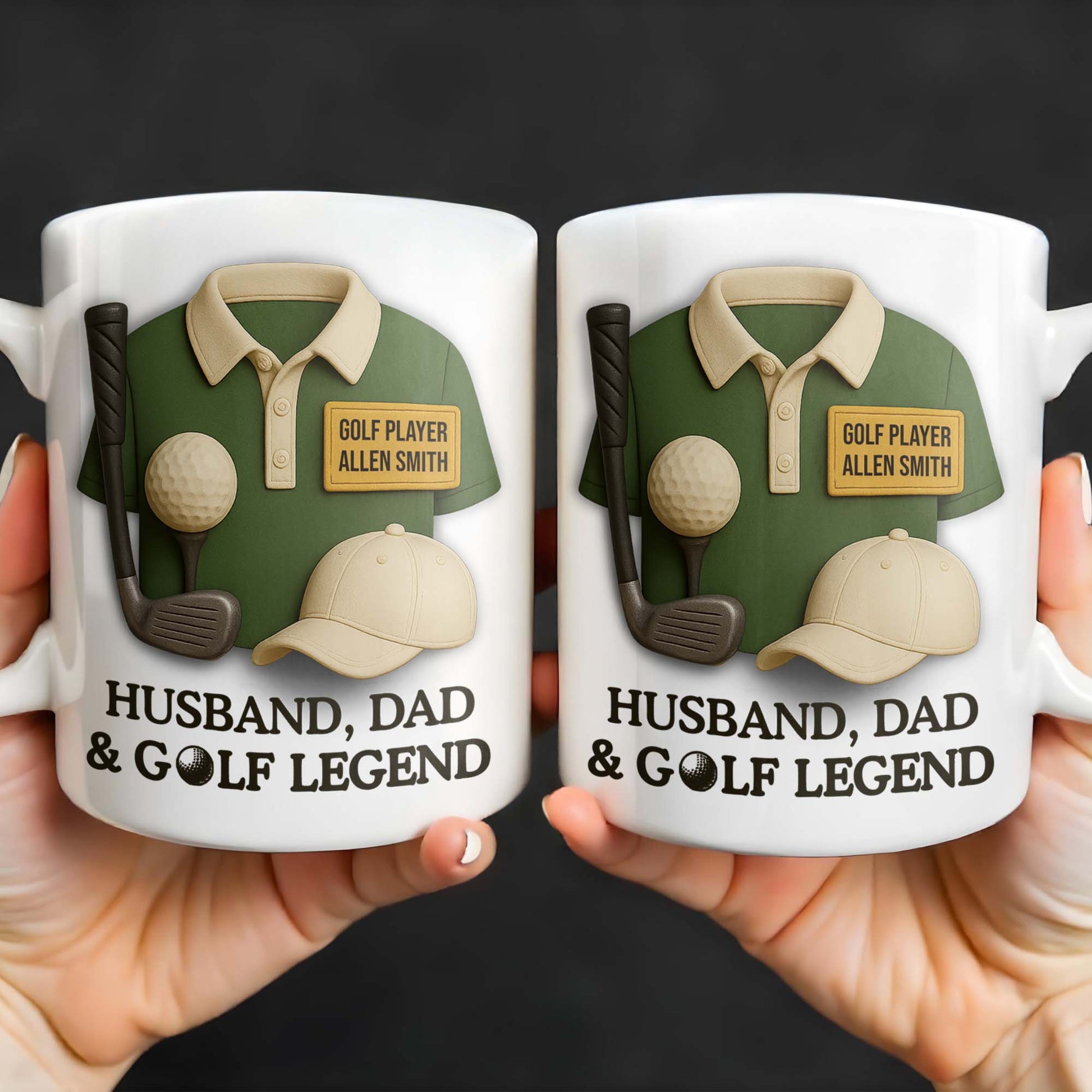 Husband, Dad & Golf Legend, Golf Club and Ball