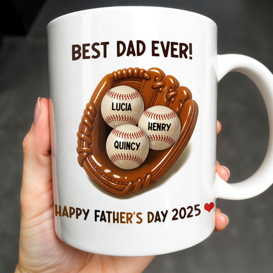 Best Dad Ever, Baseball Glove And Baseball